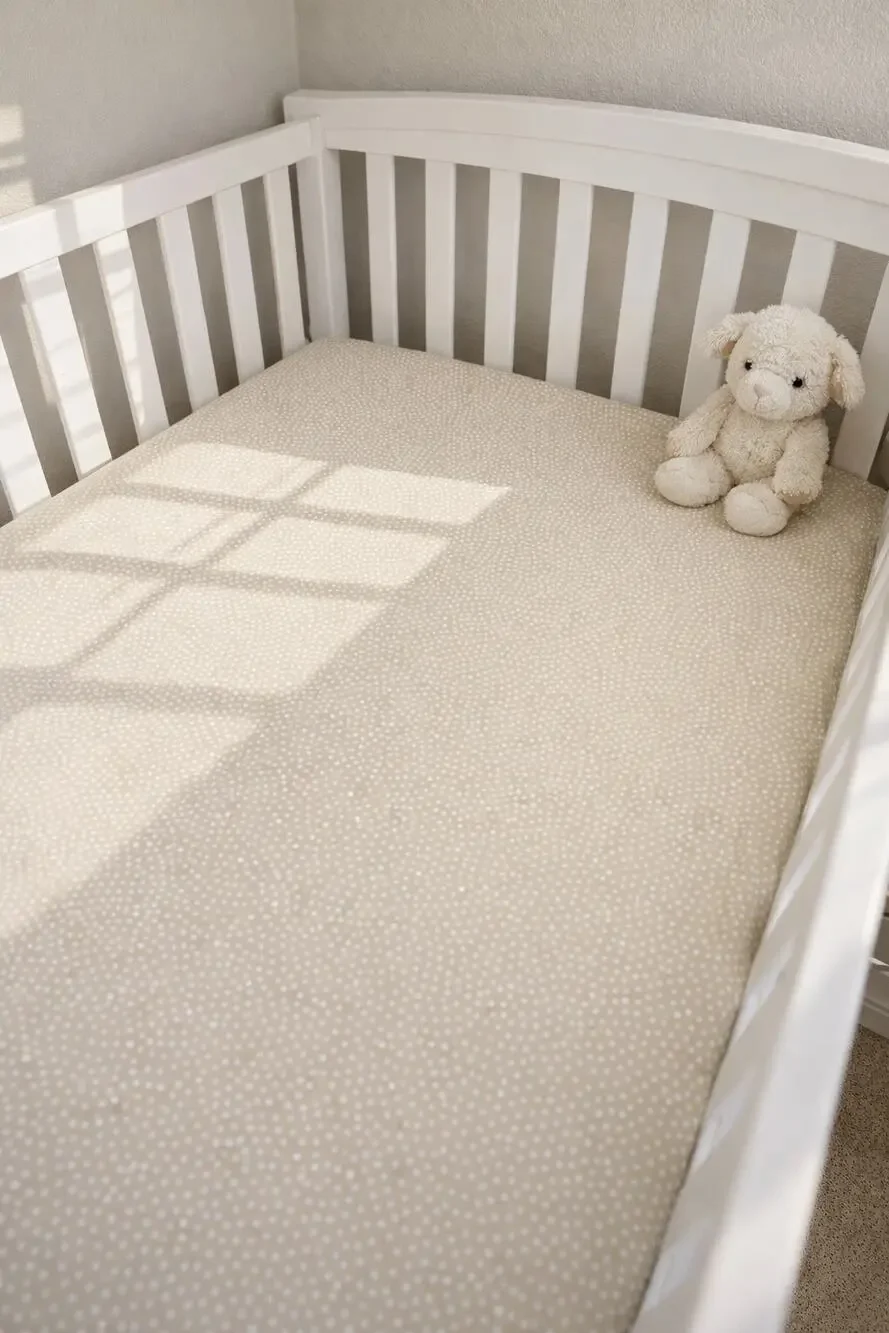 Crate & Kids Leanne Ford Fitted Crib Sheet Organic Cotton Neutral Tan Minimalist